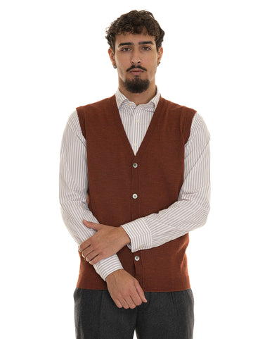 Hindustrie Men's Rust Knit Vest