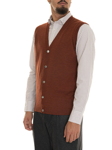 Hindustrie Men's Rust Knit Vest