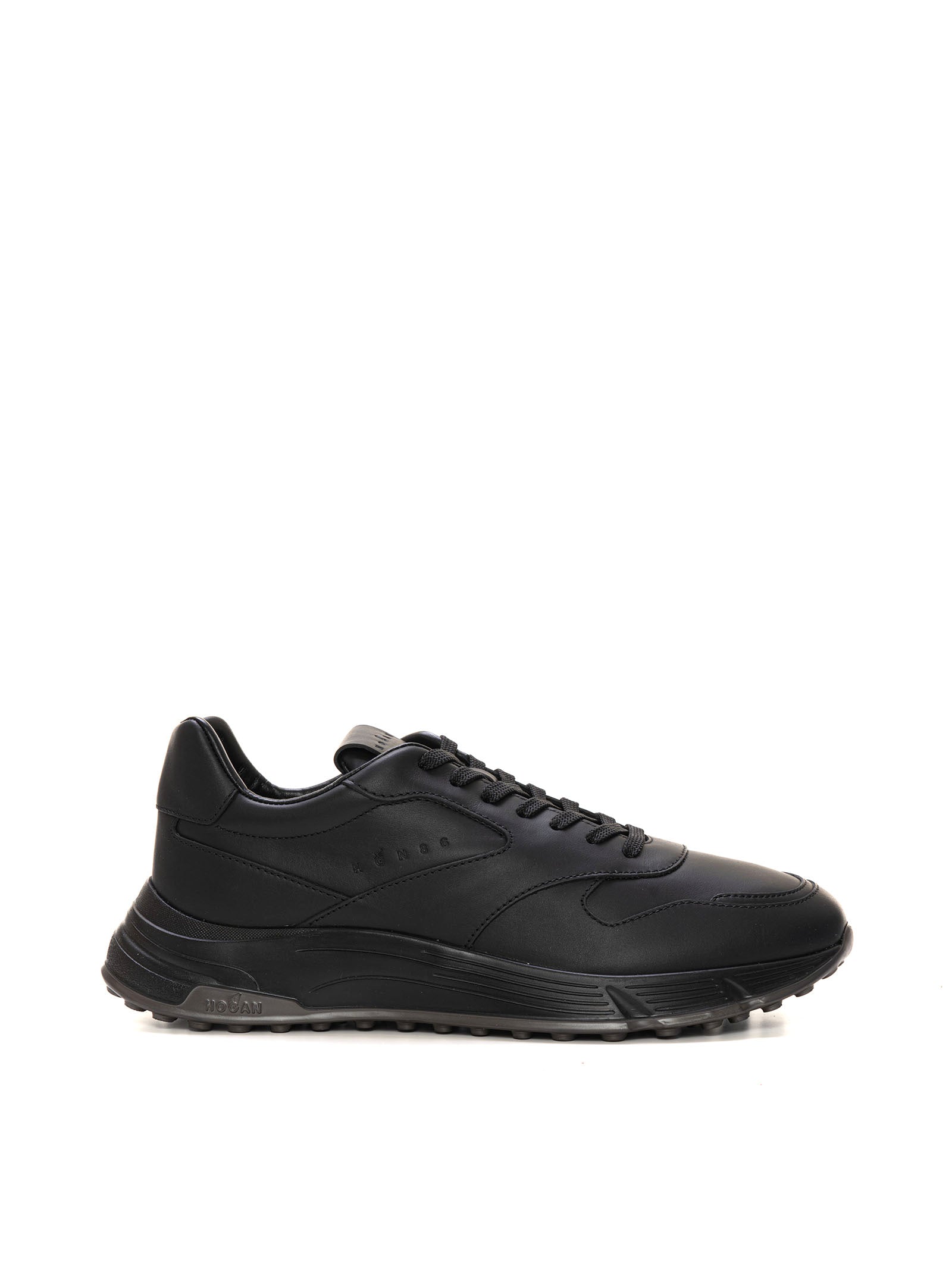 Hogan Men's Hyperlight Black Leather Sneakers Scaglione Ischia