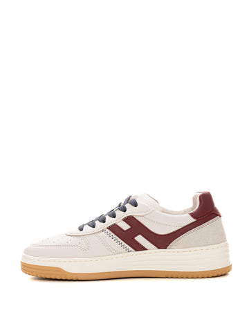 Leather Sneakers H630 - Basket White-Bordeaux Hogan Men