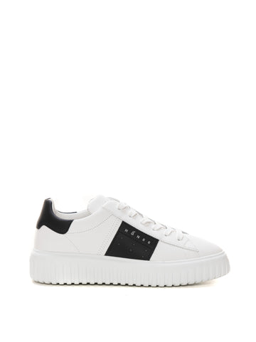 Sneakers alta H-stripes Bianco-nero Hogan Uomo