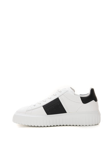 Sneakers alta H-stripes Bianco-nero Hogan Uomo