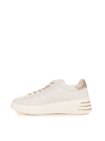 Sneakers in pelle con lacci Rebel Avorio Hogan Donna