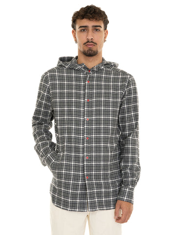 Kiton Men's Grey Hooded Shirt