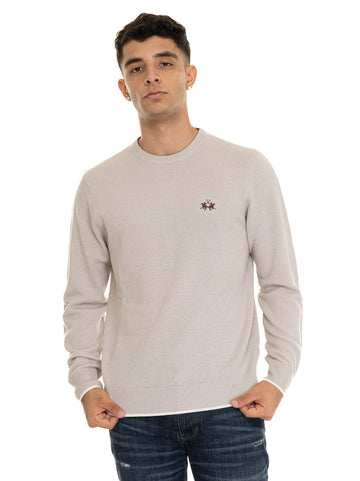 La Martina Men's Beige Crewneck Sweater