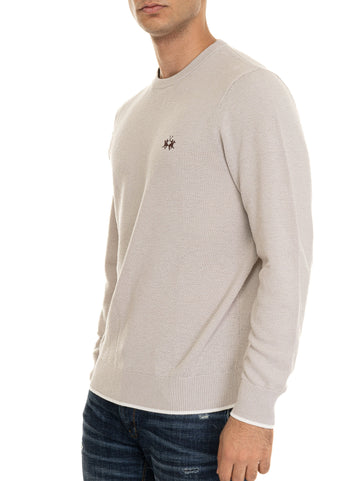 La Martina Men's Beige Crewneck Sweater