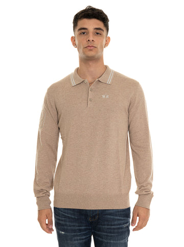 Zundele Beige La Martina Men's Long Sleeve Polo