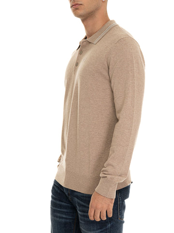 Zundele Beige La Martina Men's Long Sleeve Polo