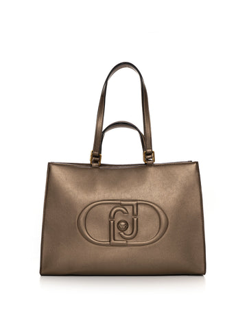 Borsa shopping Tote shopping Bronzo Liu Jo Donna