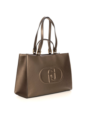 Borsa shopping Tote shopping Bronzo Liu Jo Donna