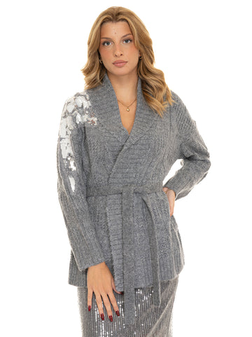 Cardigan lungo Grigio Liu Jo Donna