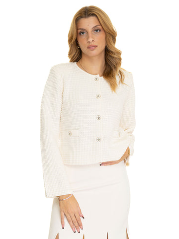 Chanel model jacket White Liu Jo Woman