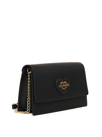 Borsa a tracolla con catena Nero Love Moschino Donna