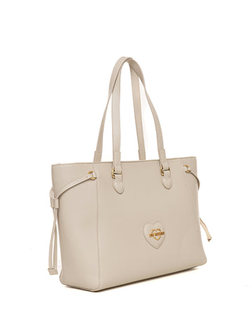 Borsa shopping Avorio Love Moschino Donna