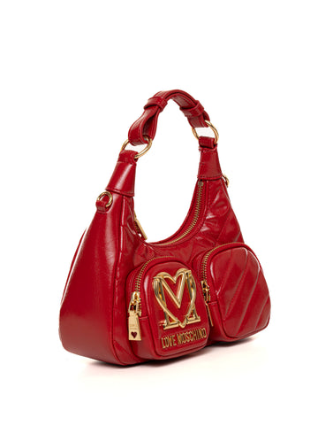 Borsa mezza luna Rosso Love Moschino Donna