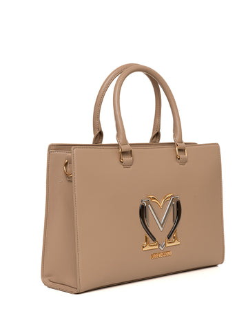 Borsa a mano Crema Love Moschino Donna