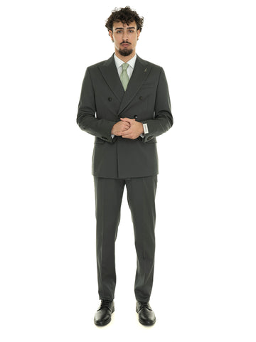 Paoloni Men's Lead Double Breasted Suit