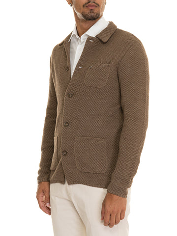 Paoloni Men's Brown Deconstructed Unlined Jacket