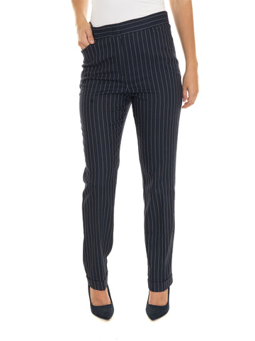 Pantaloni con risvolto Camozza Blu-bianco Pennyblack Donna