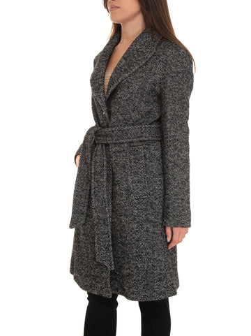 Pennyblack Women's 3 Button Rubbery Grey Coat