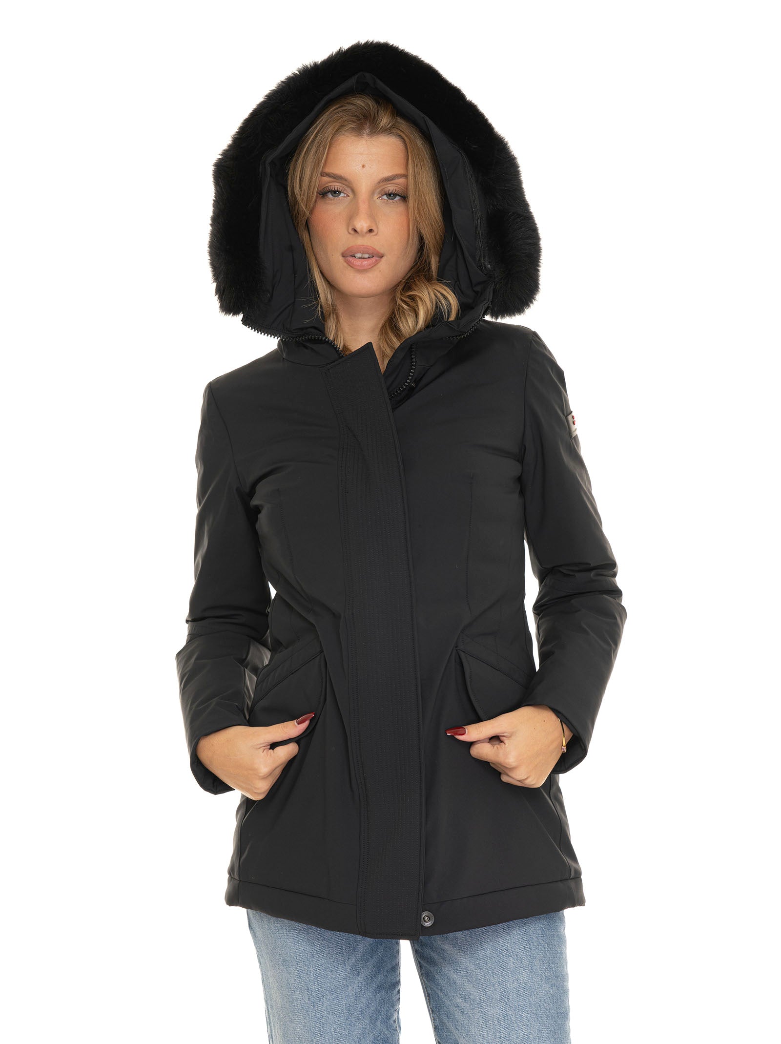Peuterey Women's Mid-Length Jacket Black Women's Jacket Scaglione Ischia