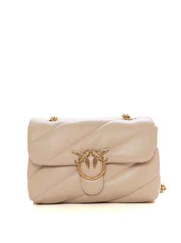 Borsa in pelle media Love puff Beige Pinko Donna