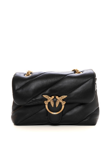 Borsa in pelle media Love puff Nero Pinko Donna