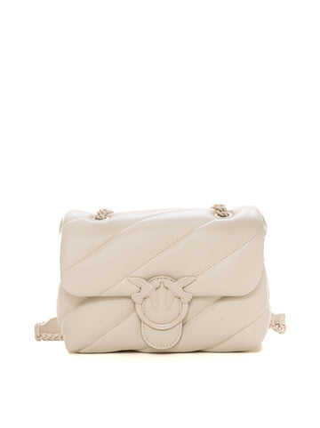 Borsa in pelle piccola Love puff-mini Bianco Pinko Donna