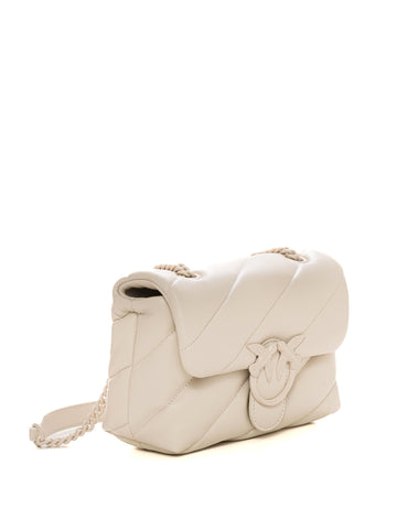 Borsa in pelle piccola Love puff-mini Bianco Pinko Donna