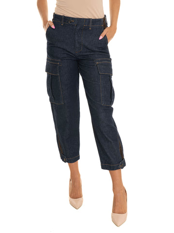 Pantalone cargo Sonata Denim scuro Pinko Donna