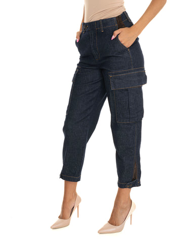 Pantalone cargo Sonata Denim scuro Pinko Donna