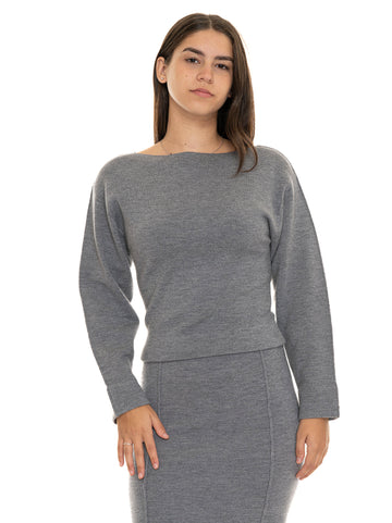 Bat Model Sweater Clarification Grey Pinko Woman