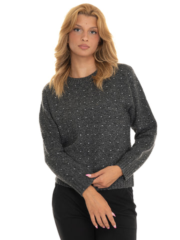 Maglia girocollo Avvinato Grigio-nero Pinko Donna