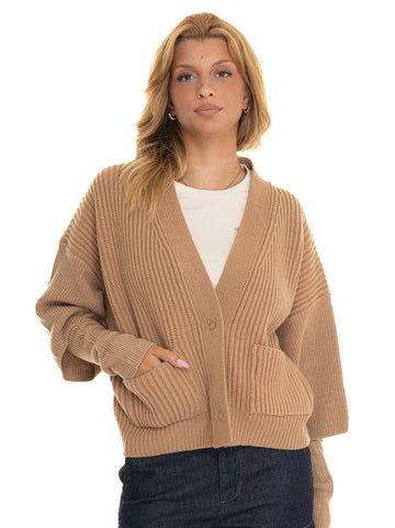 Pinko Women's Brioso Beige Knit Cardigan