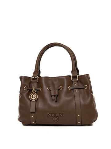 Borsa in pelle morbida Marrone Pollini Donna