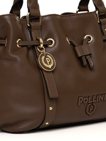 Borsa in pelle morbida Marrone Pollini Donna