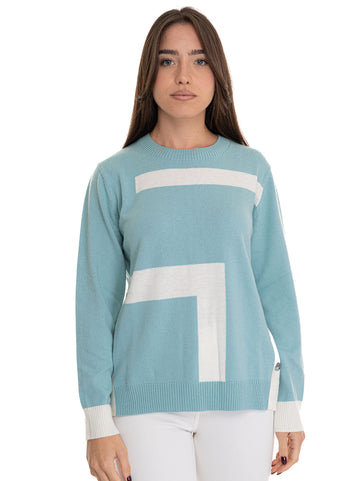 Green-white Quality First Women's Wool Sweater