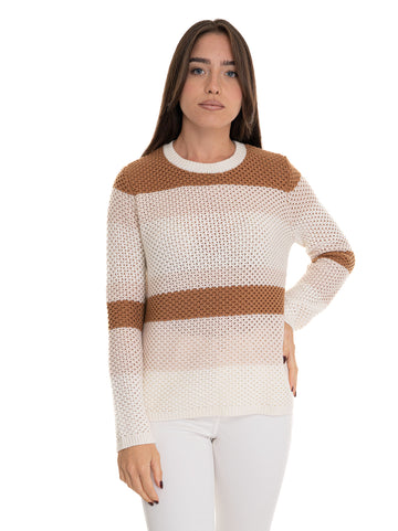 White-beige Quality First Woman wool sweater