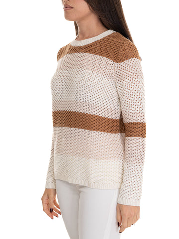 White-beige Quality First Woman wool sweater