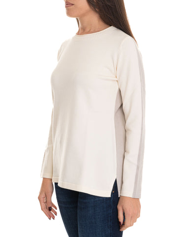 Maglia in viscosa Bianco-beige Quality First Donna