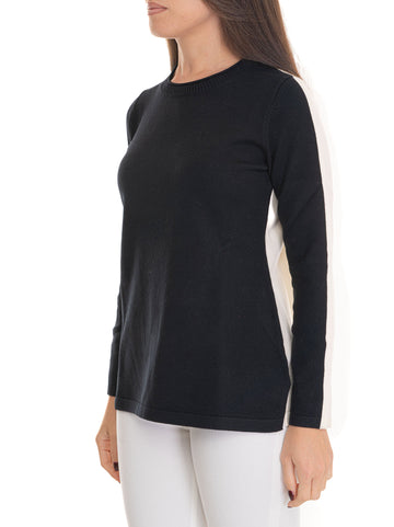 Maglia in viscosa Nero-bianco Quality First Donna