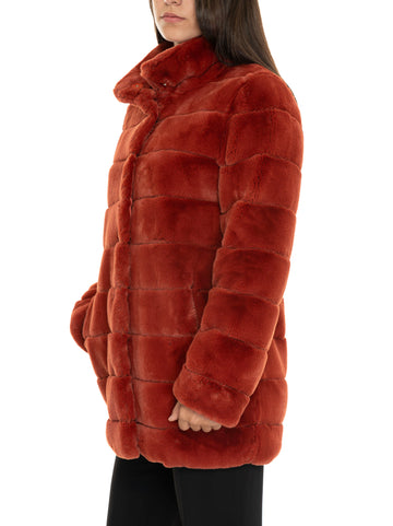 Rust Long Fur Coat Quality First Women