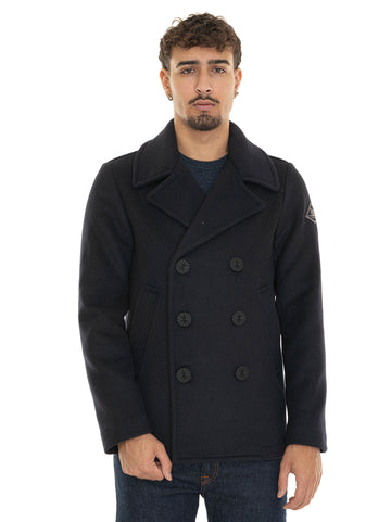 Cappotto doppio-petto CAPPOTTO MELTON Blu Roy Rogers Uomo