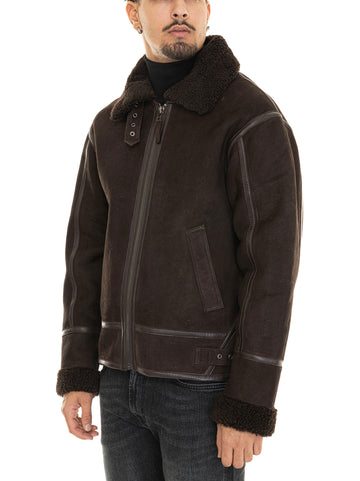 Roy Rogers Men's Brown Short Sheepskin