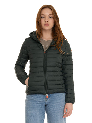 Save the Duck Women's Daisy Hooded Jacket Green-Black