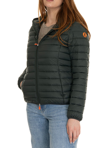 Save the Duck Women's Daisy Hooded Jacket Green-Black