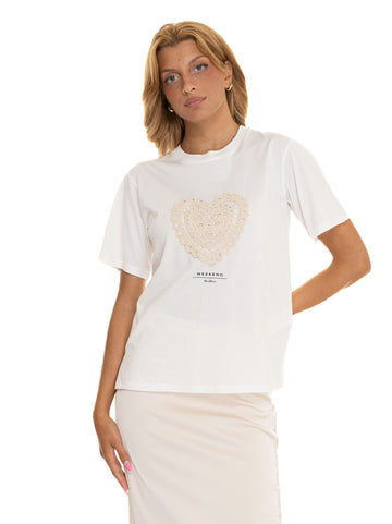 T-shirt mezza manica Barbano Bianco-beige Weekend Max Mara Donna