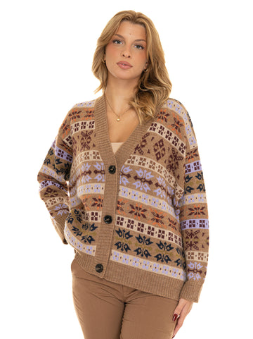 Cardigan bottoni Eccelso Beige Weekend Max Mara Donna