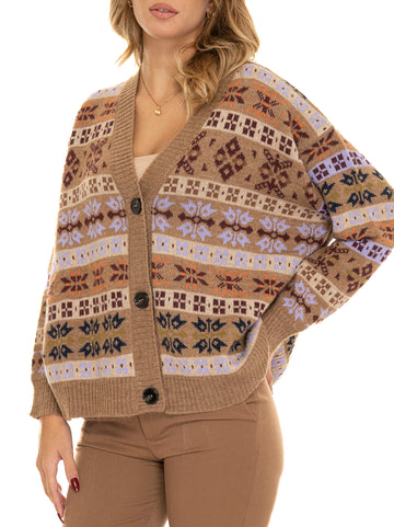 Cardigan bottoni Eccelso Beige Weekend Max Mara Donna