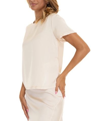 T-shirt manica corta Gilbert Avorio Weekend Max Mara Donna